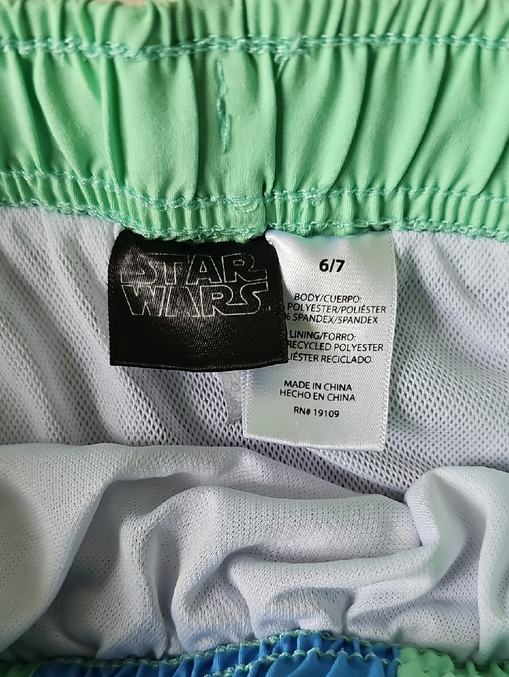 Kids Star Wars 'The Child' Baby Yoda Swim Trunks - Black & Blue - Picture 2 of 6